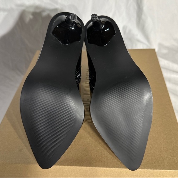 Steve Madden Valley Black Patent Heeled Boot New Woman’s Shoes - Picture 5 of 6